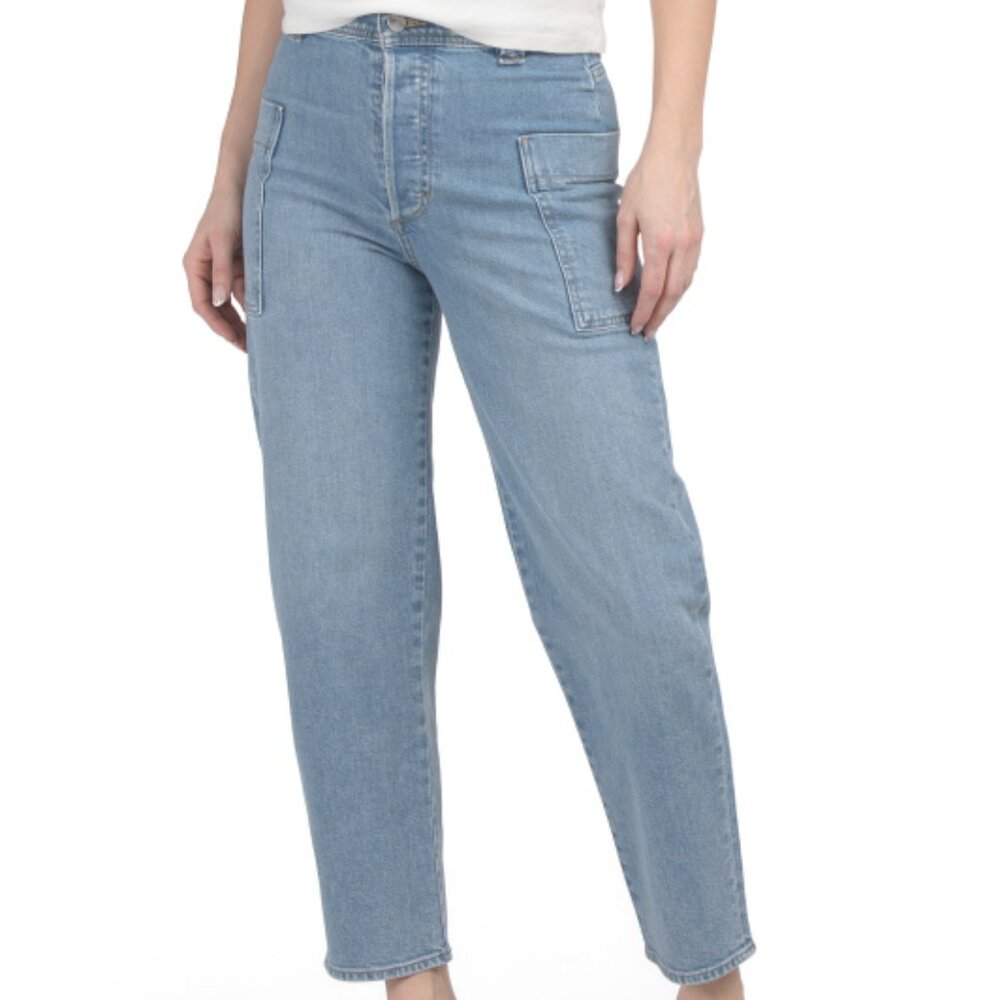 Joe's The Phoebe Patch Pocket Barrel Leg Jeans Light Wash Women US 25